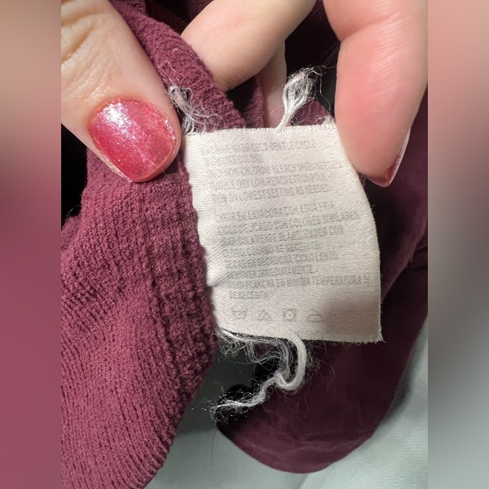 LF Furst Of A Kind Burgundy Ribbed Distressed Flannel Shirt - Picture 9 of 10